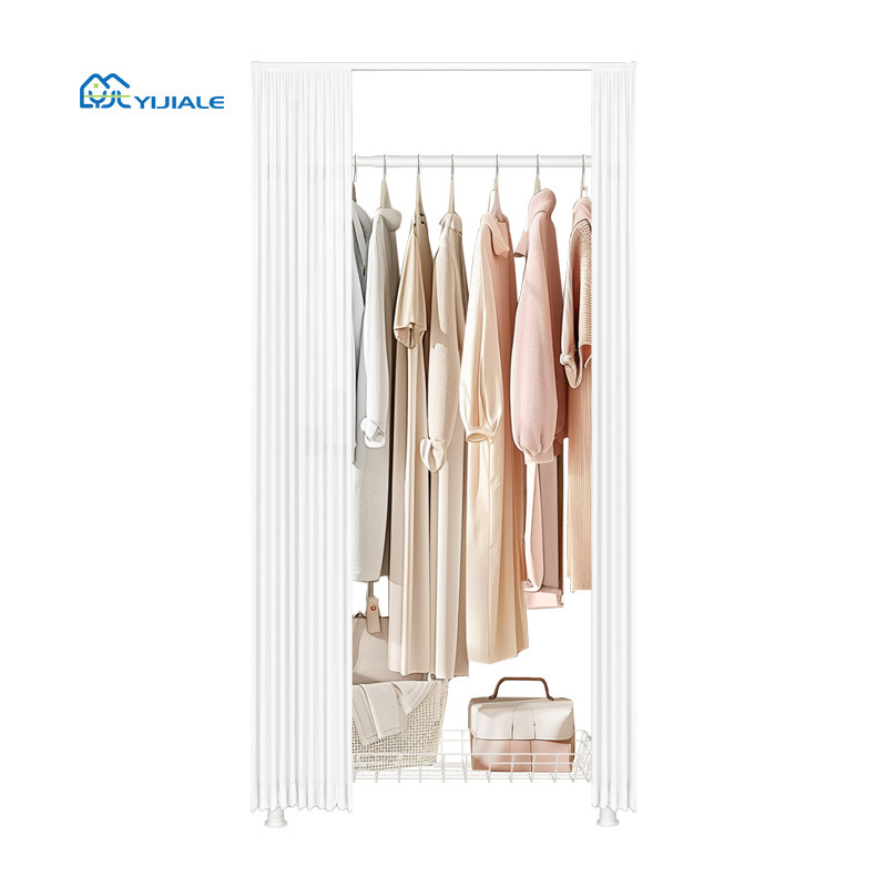 YIJIALE Diy Iron Wardrobe Design Modern Closet Portable Wardrobe Pole Closets For Room