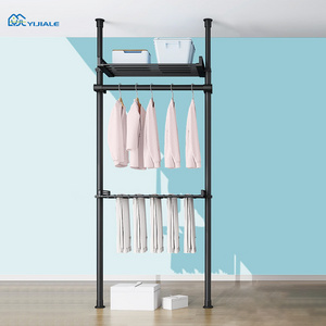 Kids Heavy Duty Detachable Clothes Rack Open Wardrobe Rack Metal Portable Pipe Clothing Rack With Shelves