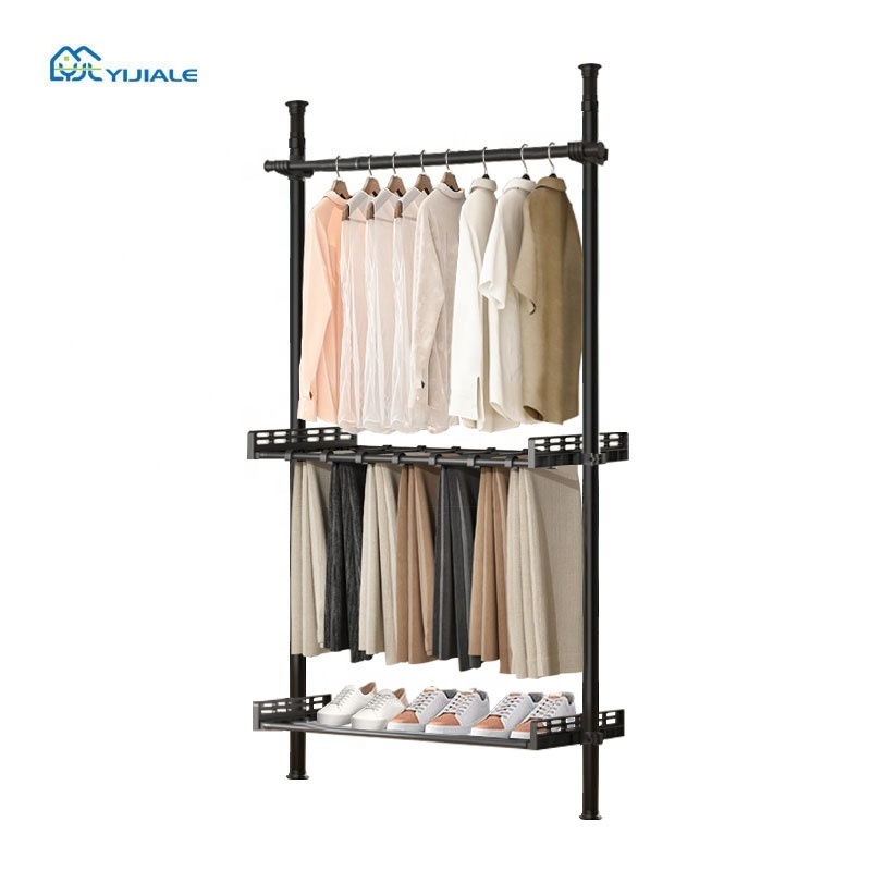 Bedroom Dress Hanging Stand Clothes Portable Clothes Rack Ajustable Telescopic Clothing Rack