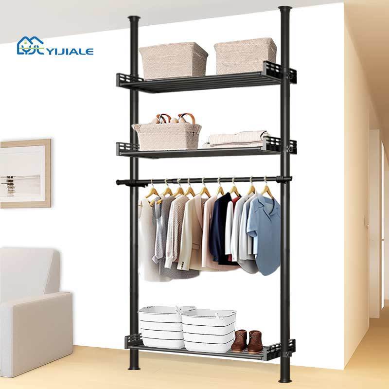 Luxury Modern Multifunction 32mm Foldable Stand Clothes Rack Organizer Large Capacity Hanger Storage Rack