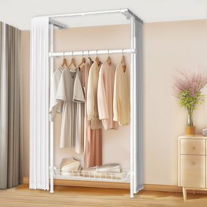 YIJIALE Odm Thickened Metal Painting Portable White Wardrobe Bedroom Closet In Closet Mountable Bedroom Wardrobes