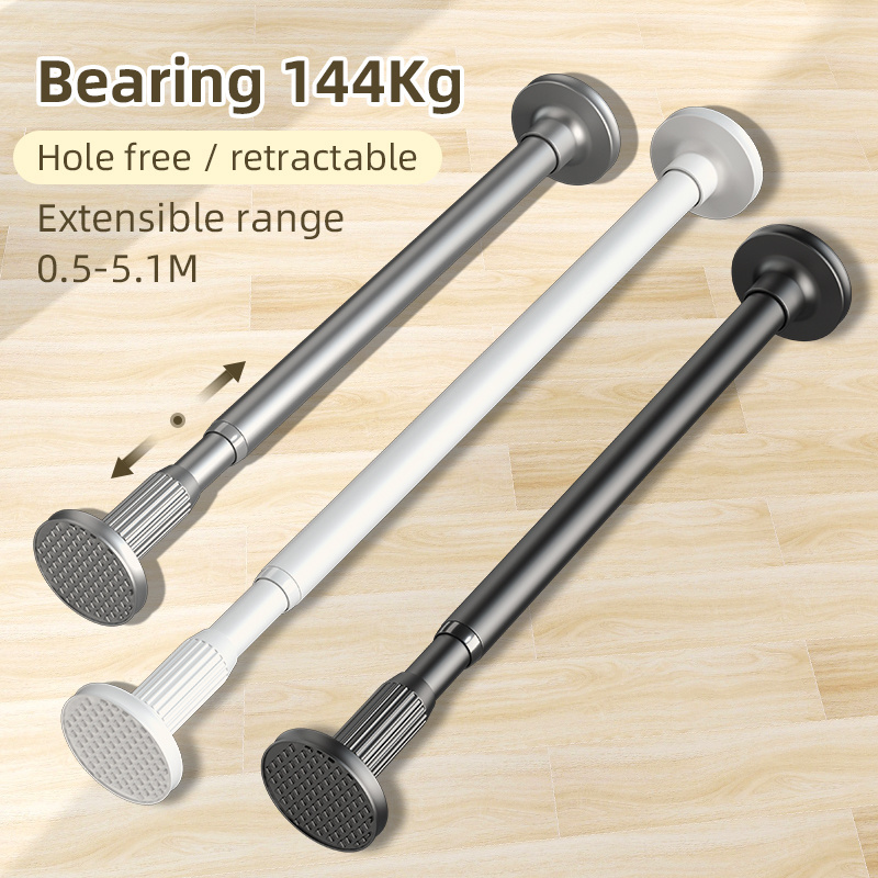 No punching Bath expandable shower poles No rust Balcony clothes curtain hanging rod telescopic curtain rod for Bedroom