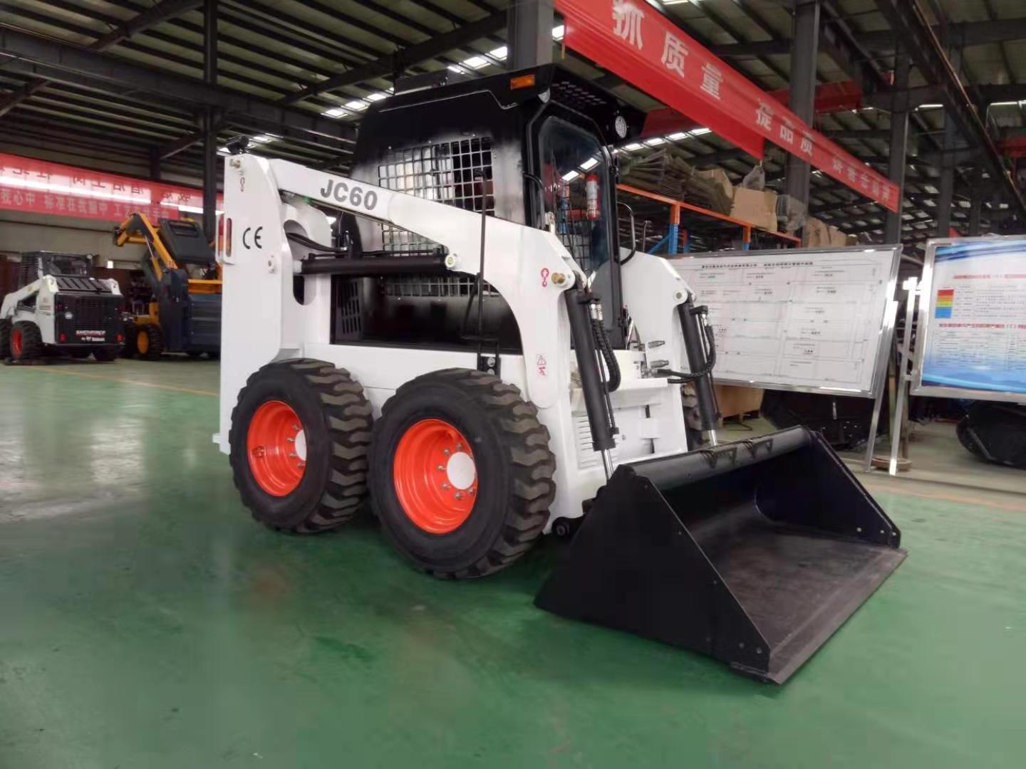 mini track wheel skid steer loader diesel with attachment 4 in 1 bucket