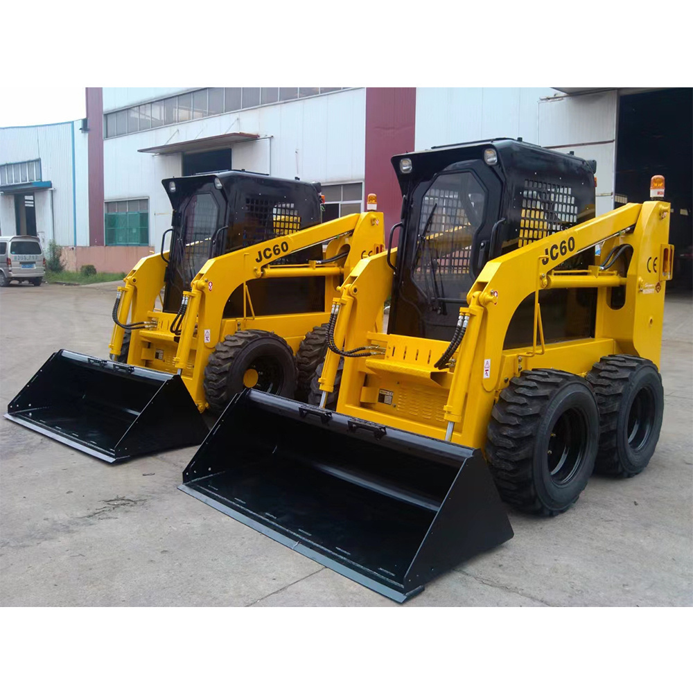 mini track wheel skid steer loader diesel with attachment 4 in 1 bucket