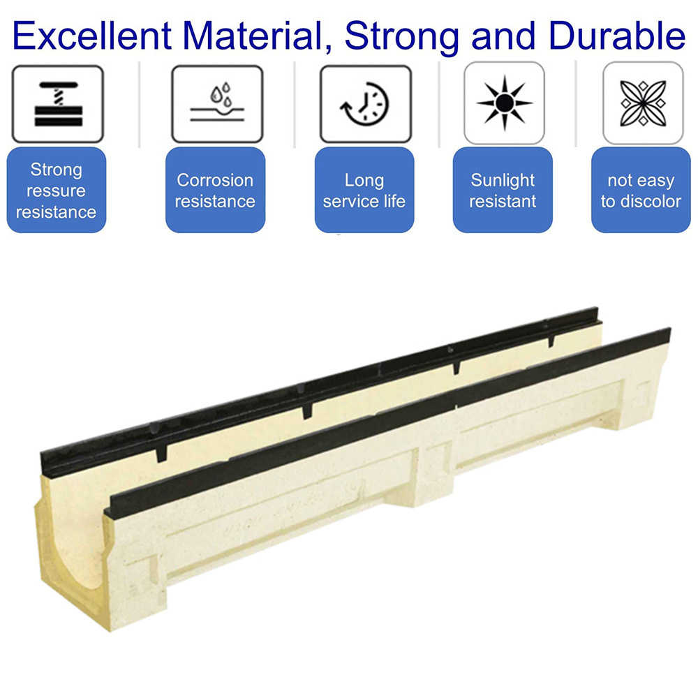 Direct Sales Various Specifications Customized Length U Ditch Resin Drainage Channel