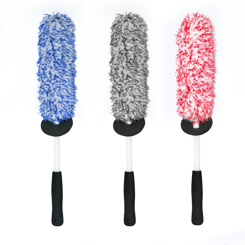 Car Rim Cleaning Brush Easy Reach Deep Wheel and Rim Detailing Brush Narrow Soft Bristle Tire Hub for Exhaust Tips