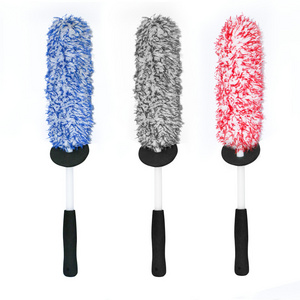 Car Rim Cleaning Brush Easy Reach Deep Wheel and Rim Detailing Brush Narrow Soft Bristle Tire Hub for Exhaust Tips