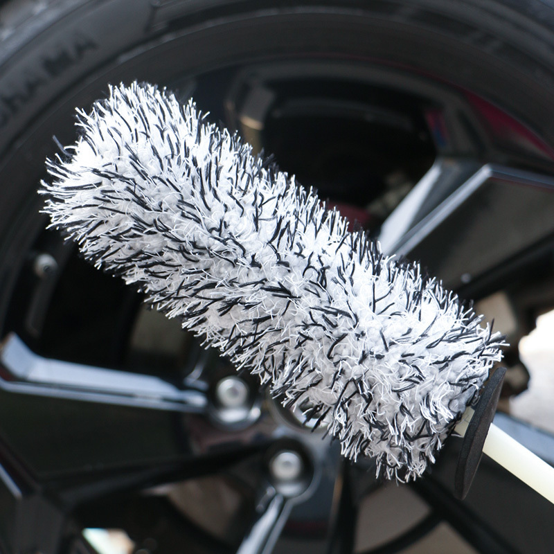 Car Rim Cleaning Brush Easy Reach Deep Wheel and Rim Detailing Brush Narrow Soft Bristle Tire Hub for Exhaust Tips