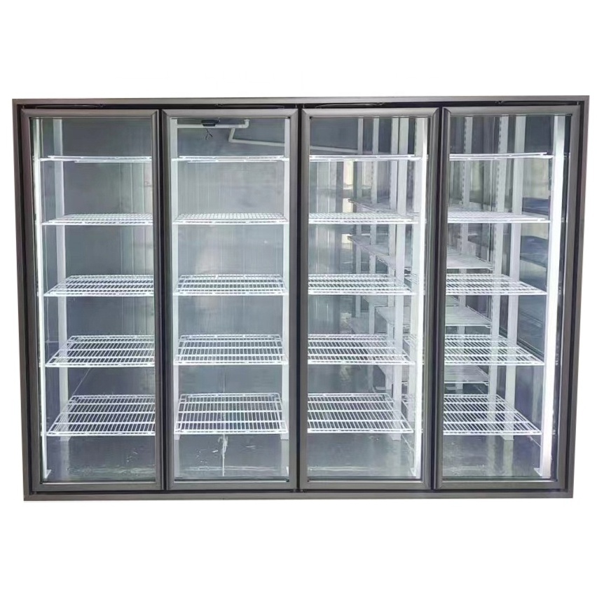 Hotel Shandong Manufacture Commercial glass Doors Upright refrigerator freezer Refrigerated for kitchen