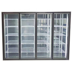 Hotel Shandong Manufacture Commercial glass Doors Upright refrigerator freezer Refrigerated for kitchen