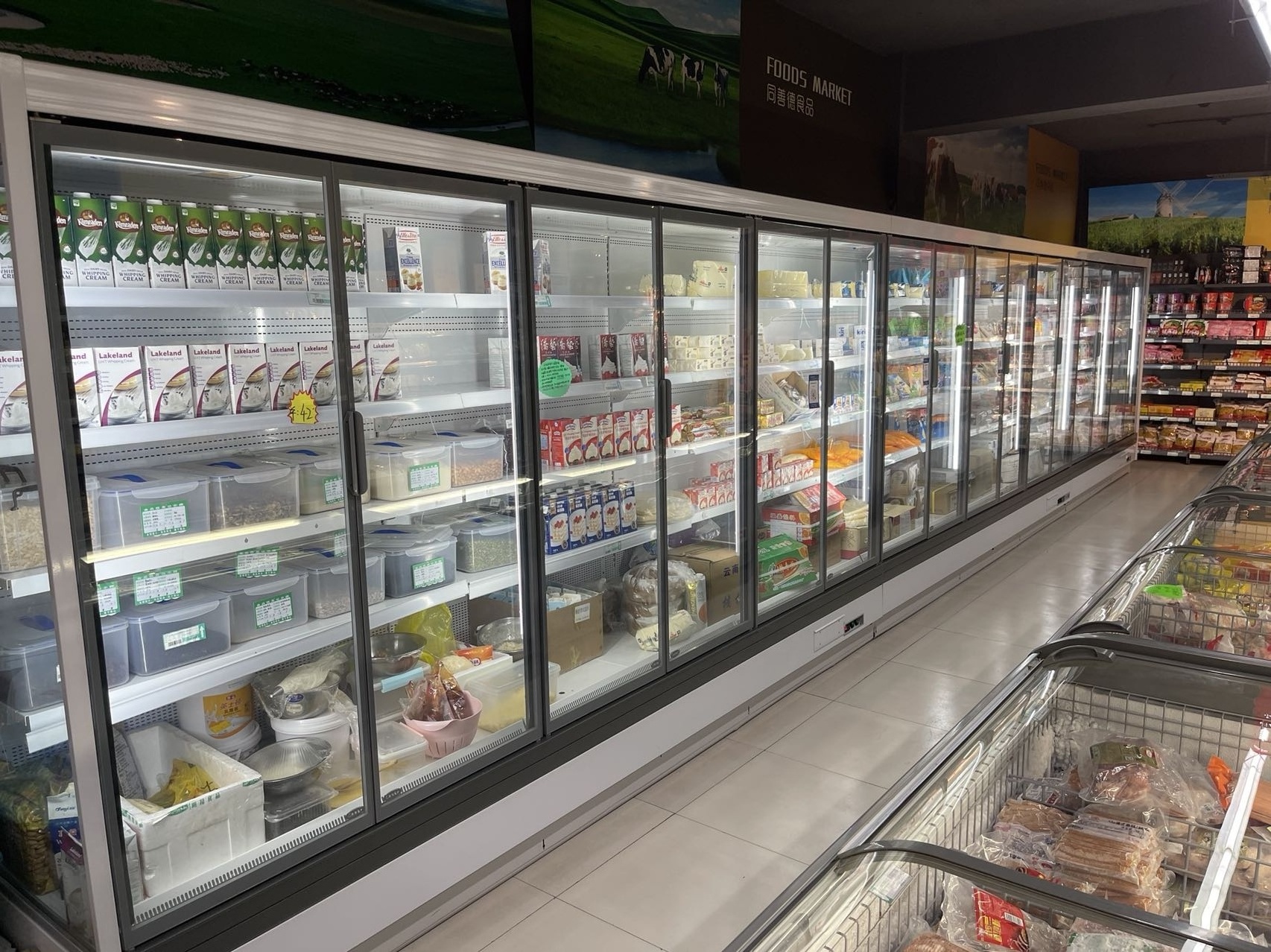 Hotel Shandong Manufacture Commercial glass Doors Upright refrigerator freezer Refrigerated for kitchen