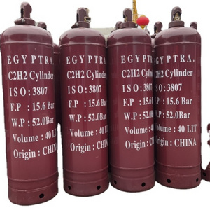 2024 Welding Use Acetylene C2H2 Gas Cylinder Price High ISO 4mm High Pressure Cylinder 3 Liters Industrial Gas 150-300 Bar 40L 250mm