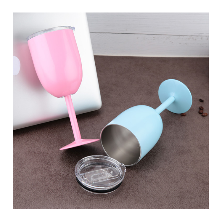 Stainless Steel 10oz Double Wall Wine Glasses  Vacuum Sealed Stainless Steel Wine Goblet