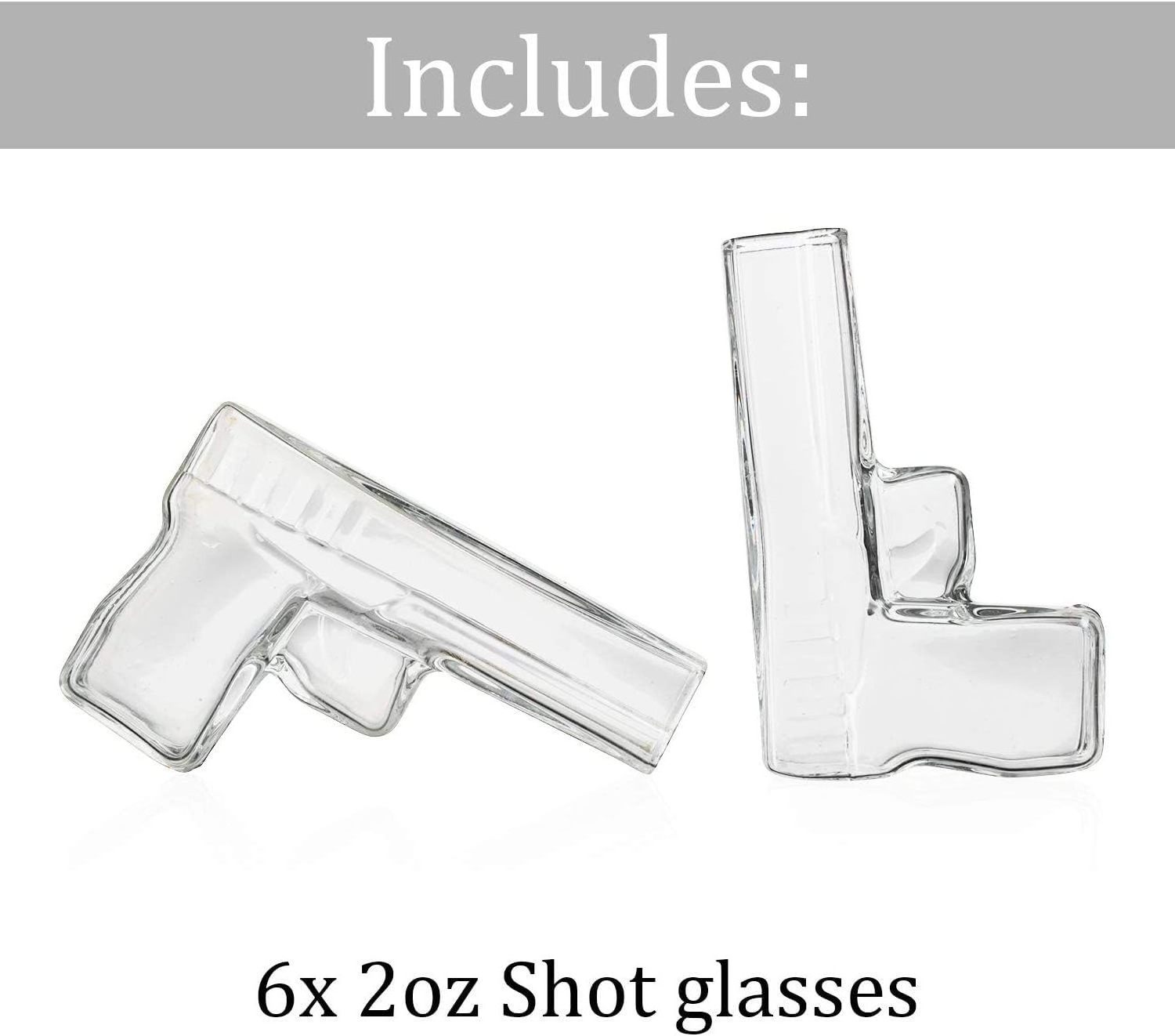 Pistol Shaped Create Handmade Unique Shaped Fancy Liquor gin vodka Whiskey Wine Glass Bottles Gun Shaped Glass Bottles