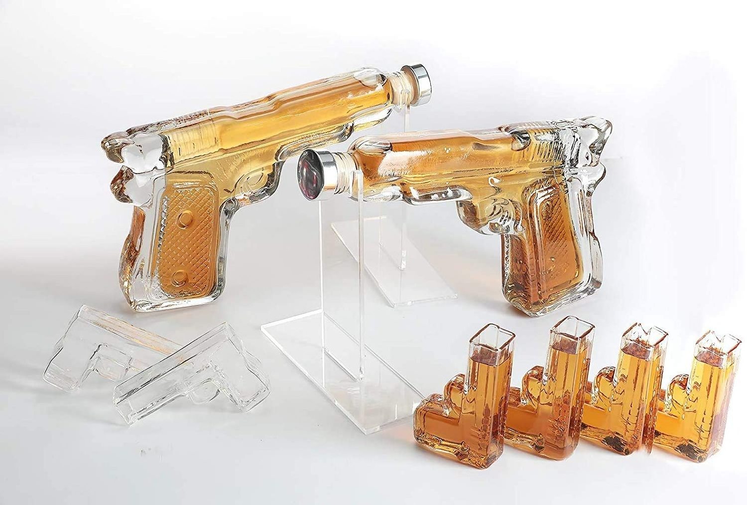 Pistol Shaped Create Handmade Unique Shaped Fancy Liquor gin vodka Whiskey Wine Glass Bottles Gun Shaped Glass Bottles