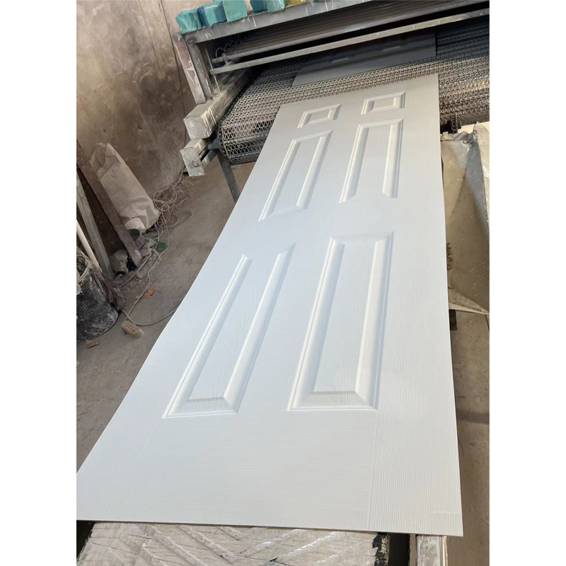 Simple Internal White Primer PVC Wooden Texture MDF Door Soundproof Composite Wooden Bedroom Swing Door