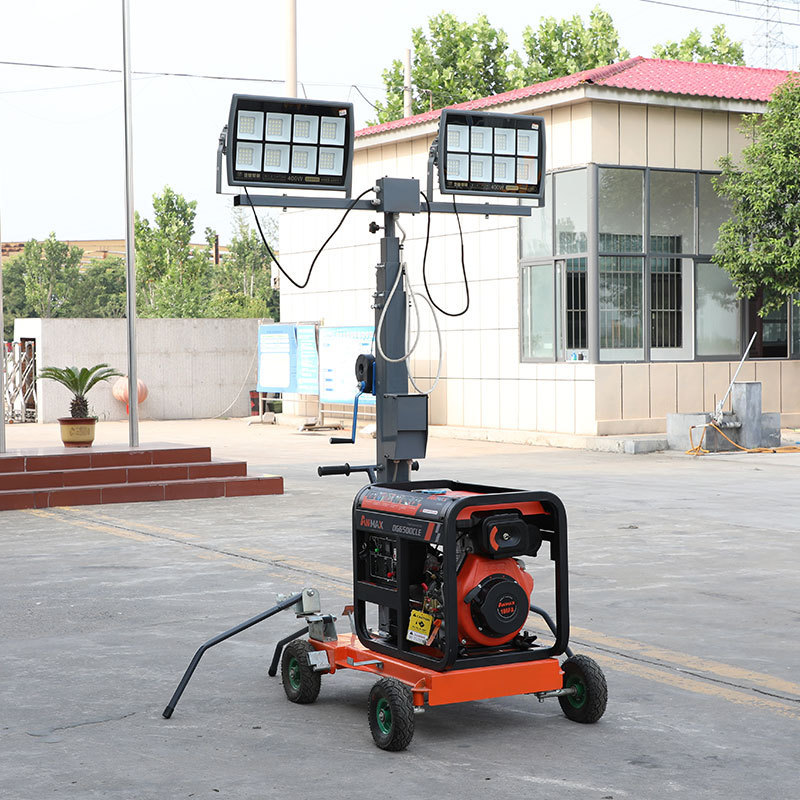 Chinese light tower generator compact Telescopic light tower trailer led diesel lighting towers