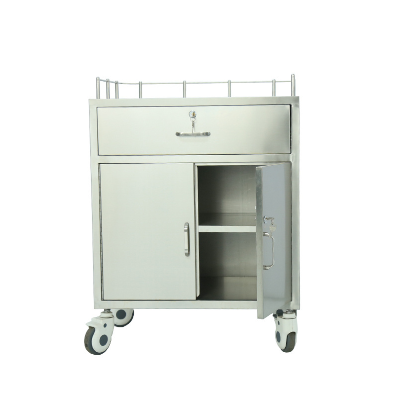 Factory High-Quality Hospital Furniture Stainless Steel Nursing Cart With Drawer Treatment Vehicle Easy To Use And Clean