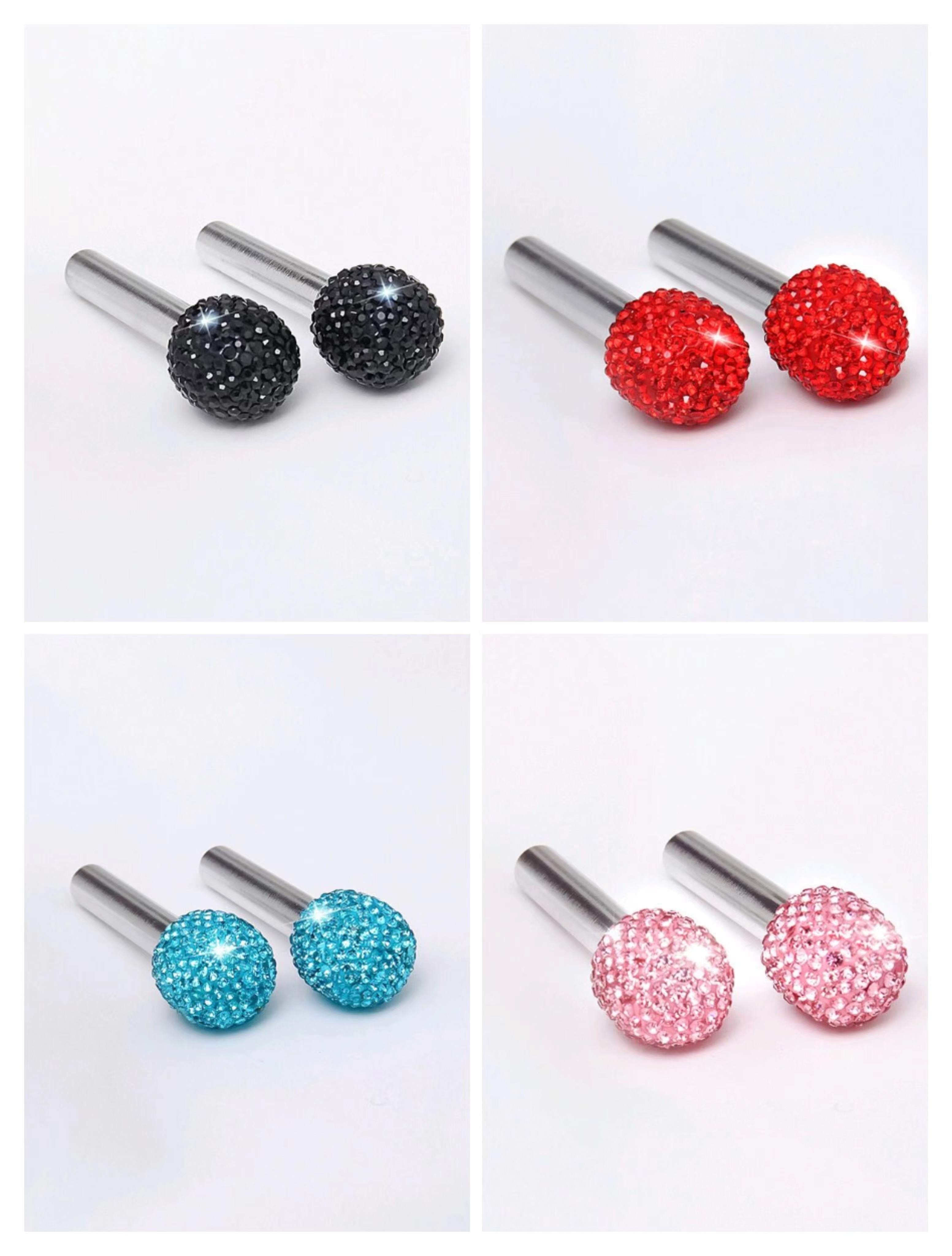 Car Door Lock Knobs Bling Car Door Lock Pin Pull Rod Bolt Cover Bling Rhinestones