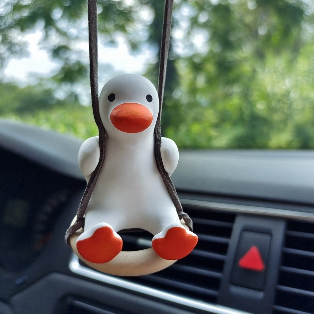 Swing Duck Car Hanging Ornament Cute Car Pendant  Flying Duck Rear View Mirror Accessories Popular car pendant universal type