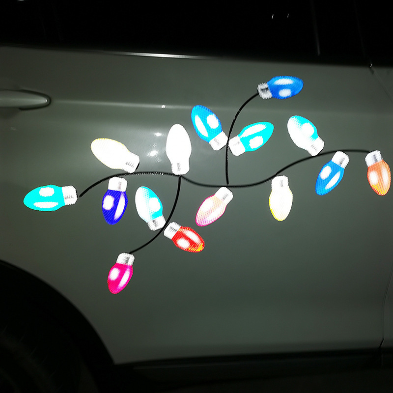 Hotsale Holiday Light Bulb Lights Magnet Set Reflective Christmas gift Xmas Holiday Car And Home Decorations