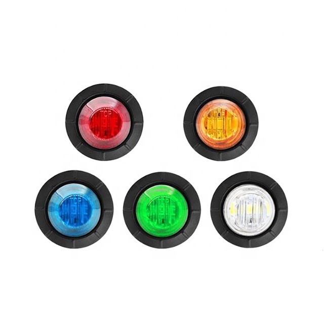 3/4 in' Round 3LED Light Front Rear Side Marker Indicators Light for Truck Car Bus Trailer Van Caravan Boat