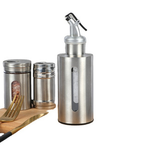 Hot Stainless Steel Oil Bottle Glass Container For Soy Sauce Vinegar Vinegar Dispenser Bottle