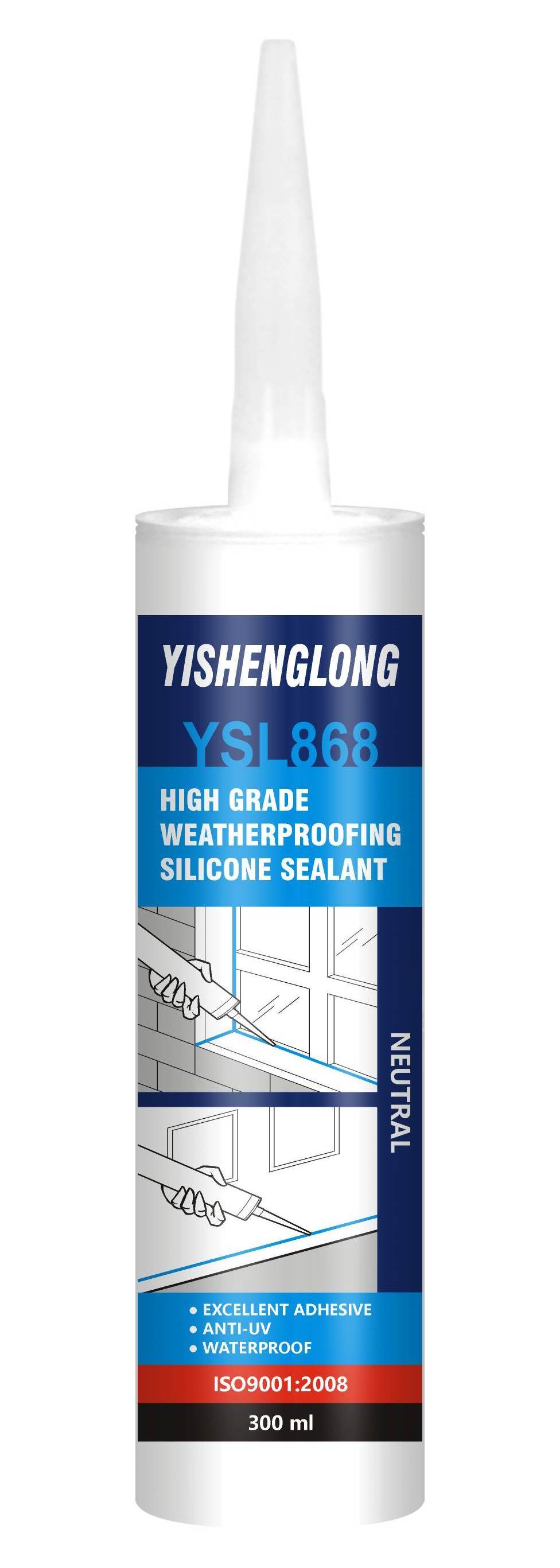 YSL-868 Waterproof glue neutral clear soft rubber silicone sealant 793 a insulating glass