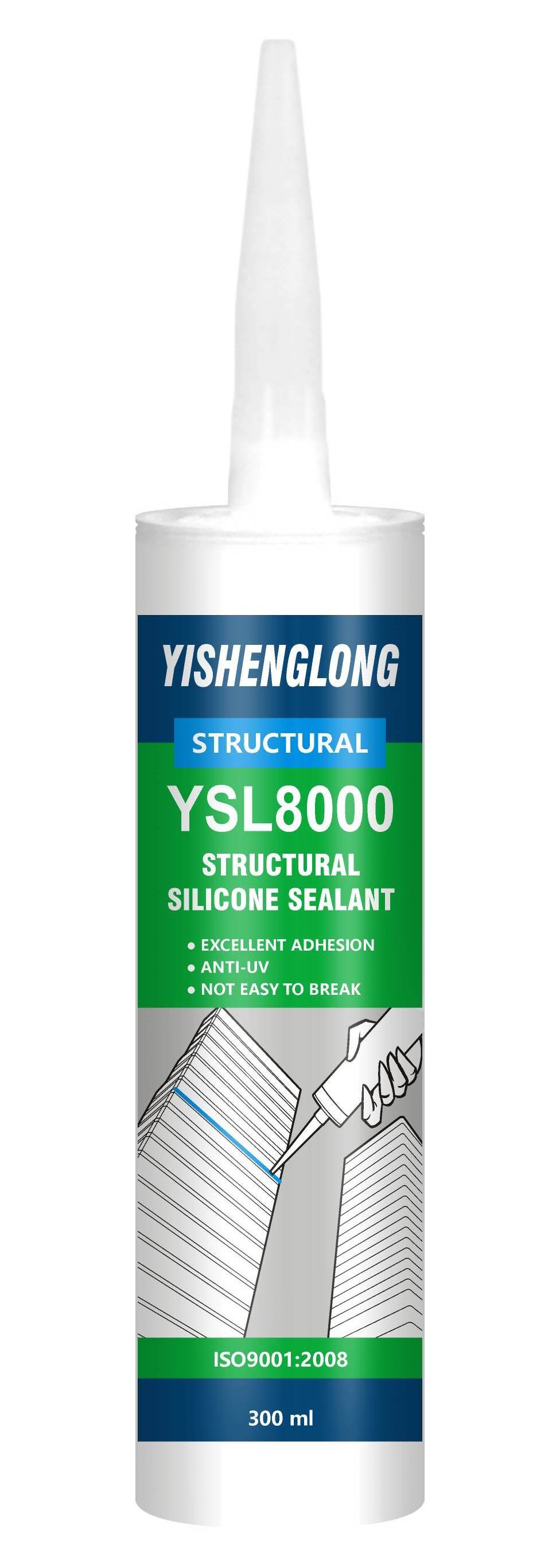 YiSLON Eco-friendly Neutral  Weatherproof Glass Glue Clear No Pores General Purpose Silicone Sealant