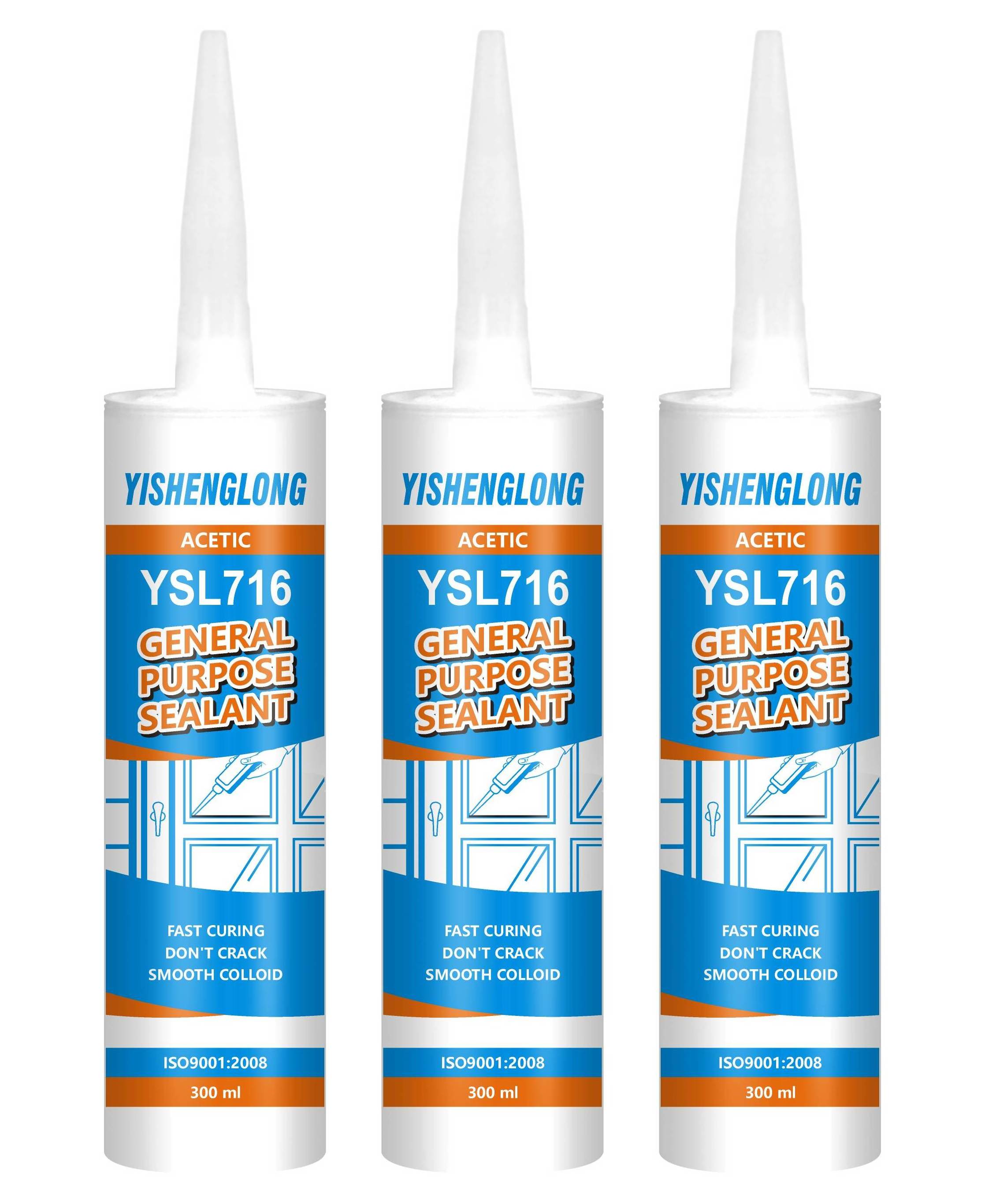 YSL-716 Low priced grey bathroom transparent silicone sealant or caulk