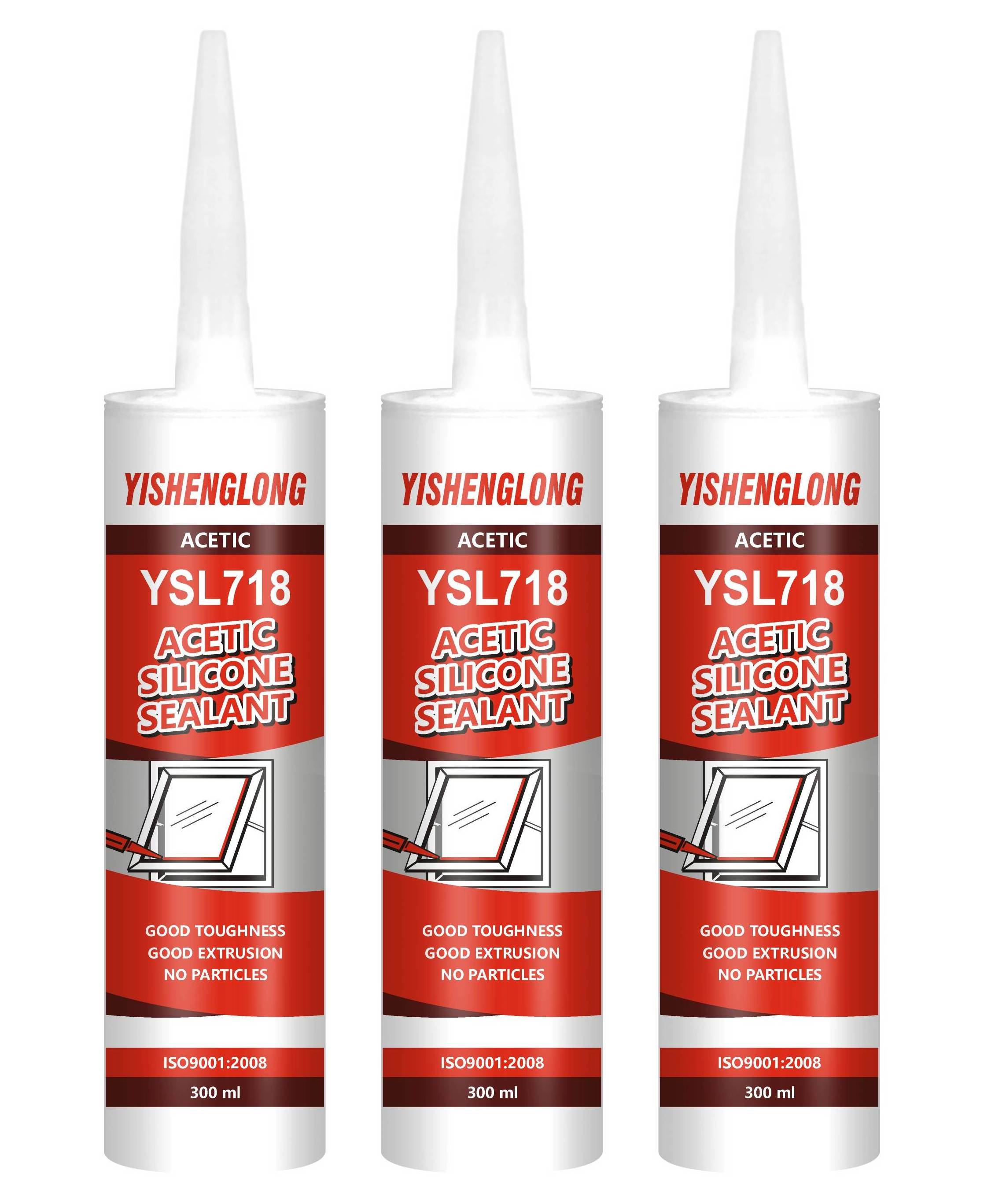 YSL-718  ANTI-UV glue for glass to metal acetic silicone sealant