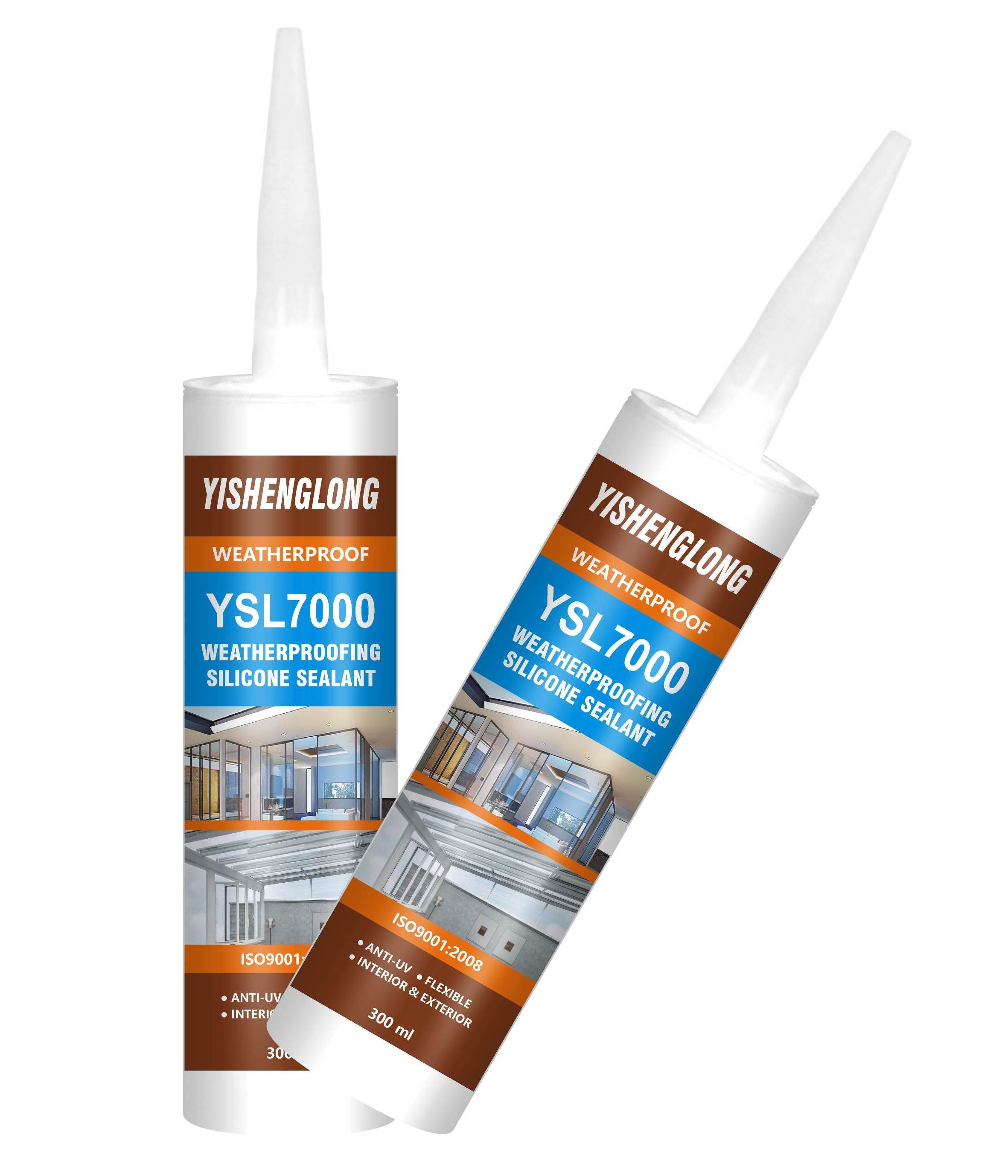 YiSLON Eco-friendly Neutral Silicone  Sealant Weatherproof Glass Glue Clear No Pores General Purpose Silicone Sealant