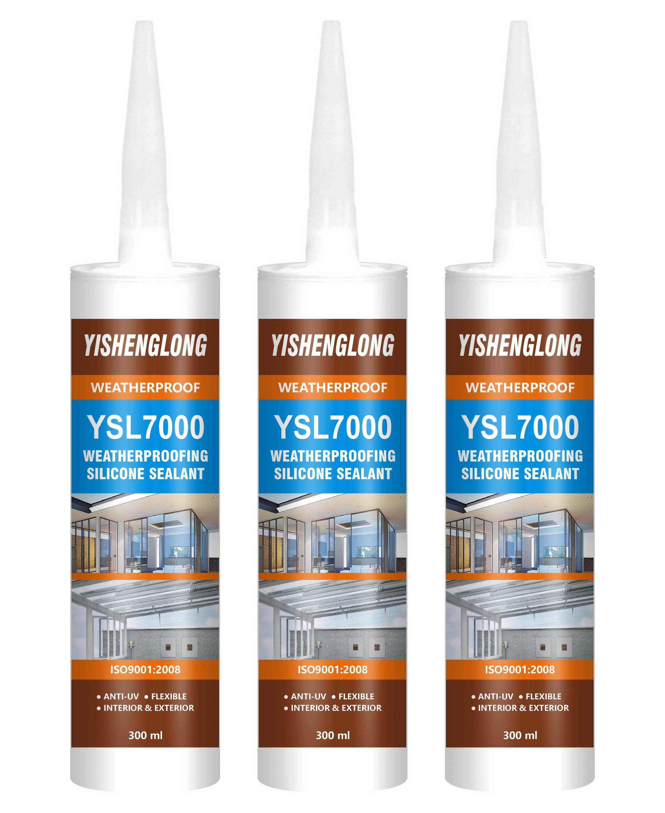 YiSLON Eco-friendly Neutral Silicone  Sealant Weatherproof Glass Glue Clear No Pores General Purpose Silicone Sealant