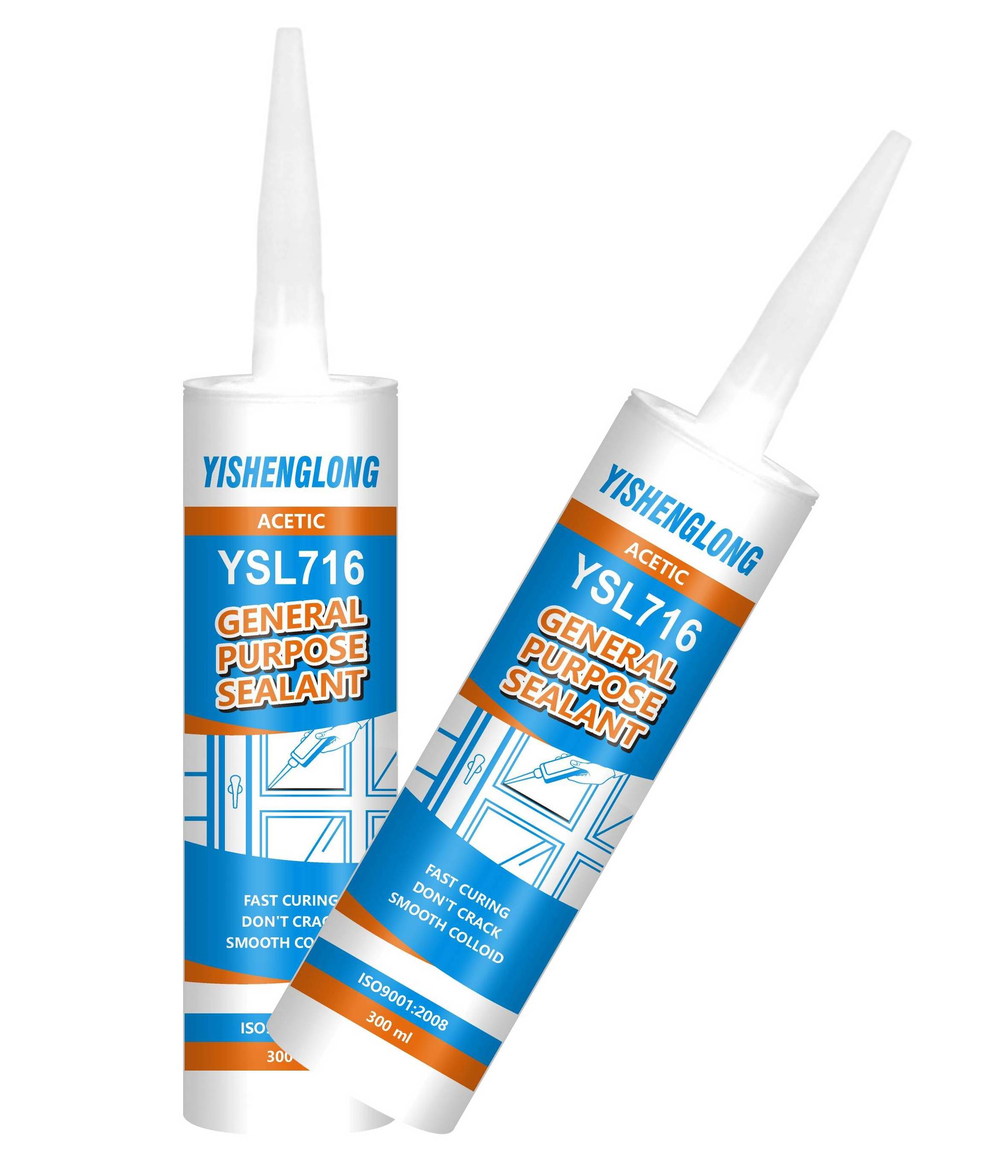 YSL-716 Low priced grey bathroom transparent silicone sealant or caulk