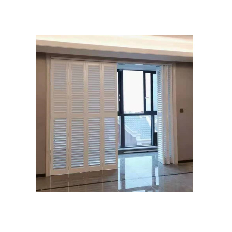 Full size high quality interior bi fold Shutters PVC painted shutters for sliding glass door