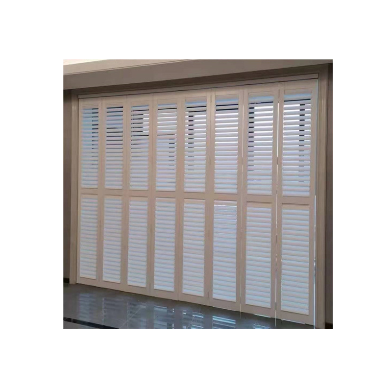 Full size high quality interior bi fold Shutters PVC painted shutters for sliding glass door