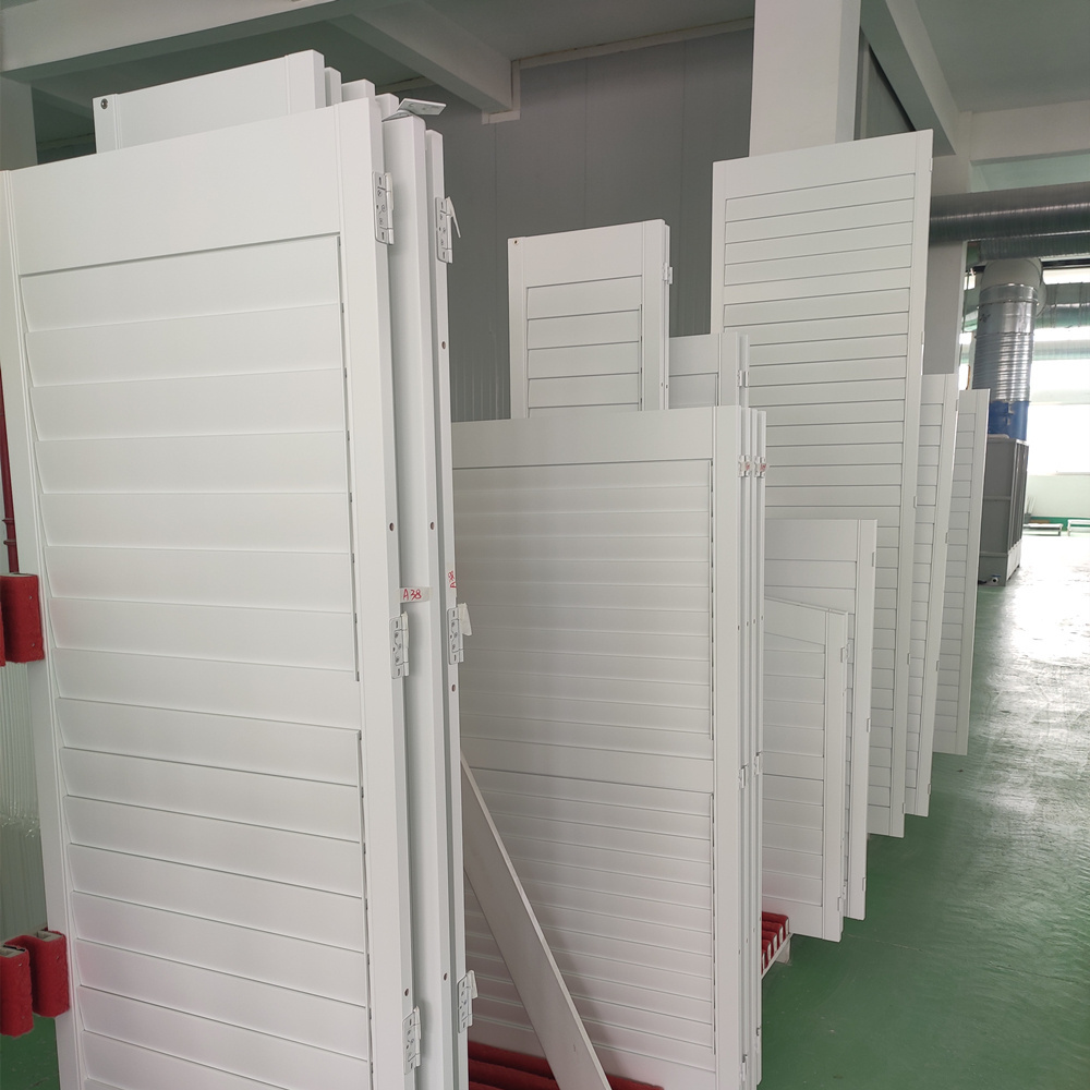 Full size high quality interior bi fold Shutters PVC painted shutters for sliding glass door