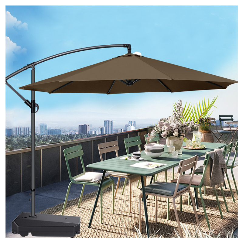 Limited Time Offer Outdoor Furniture Umbrella Fabric Cantilever Garden 8 Ribs Parasol Sun Hanging Umbrellas