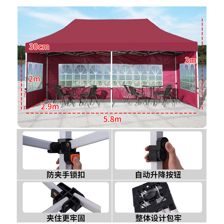 Folding Gazebooutdoor Tent Surface Replacement Rainproof Canopy Gazebo Canopy Top Cover Garden Shade Shelter Party Tent