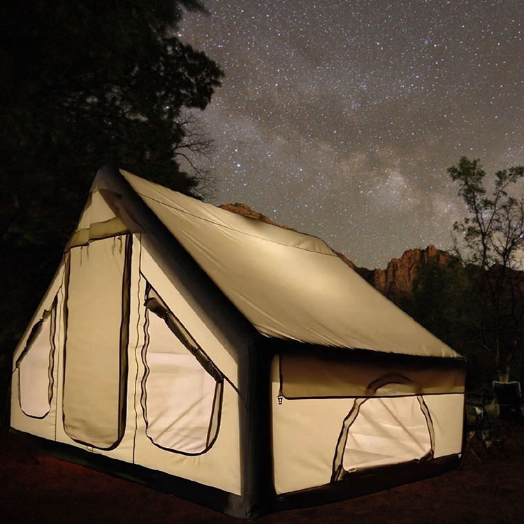 Explosive Models Tente Canvas Cabin Camping Outdoor Glamping Pvc Luxury Tourist Inflatable House Tent Foldable Tent