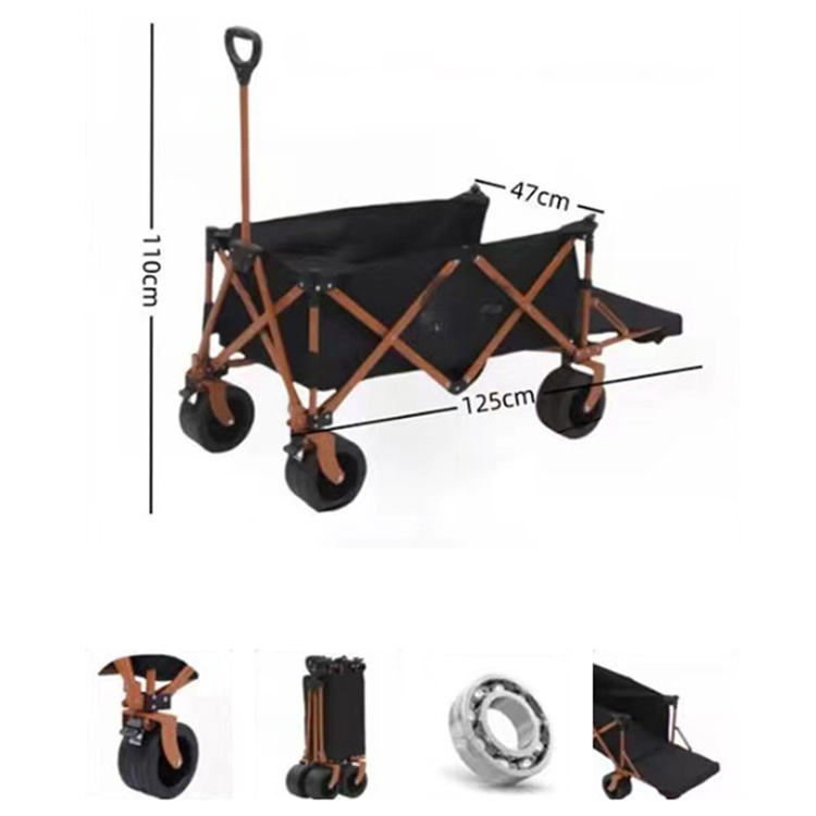 Camping Folding Wagon Outdoor Picnic Beach Camping Cart Trolley Garden Trail Foldable Collapsible Folding Utility Cart Wagon