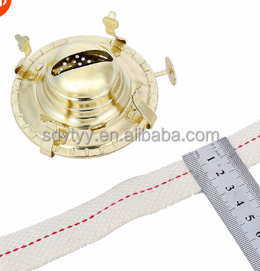 red line 100% cotton material flat wicks for  oil  fire proof lantern  and oil lamp