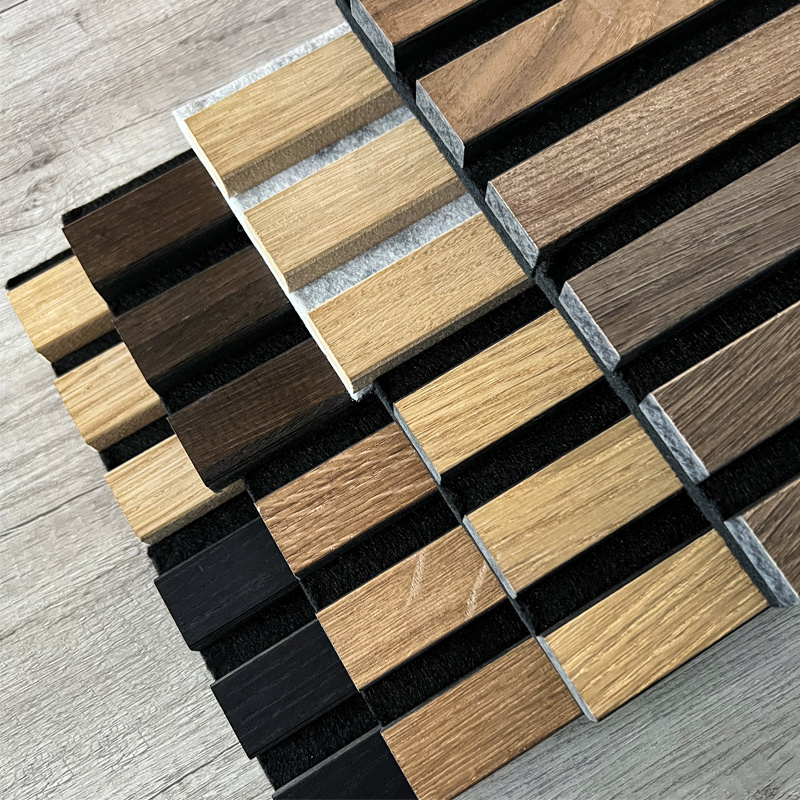 luxury decorative american wool oak wood veneer acoustic slat wood wall panels soundproof waterproof wooden mdf wall panels