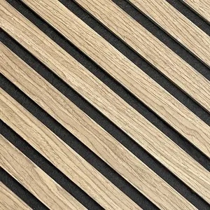 luxury decorative american wool oak wood veneer acoustic slat wood wall panels soundproof waterproof wooden mdf wall panels