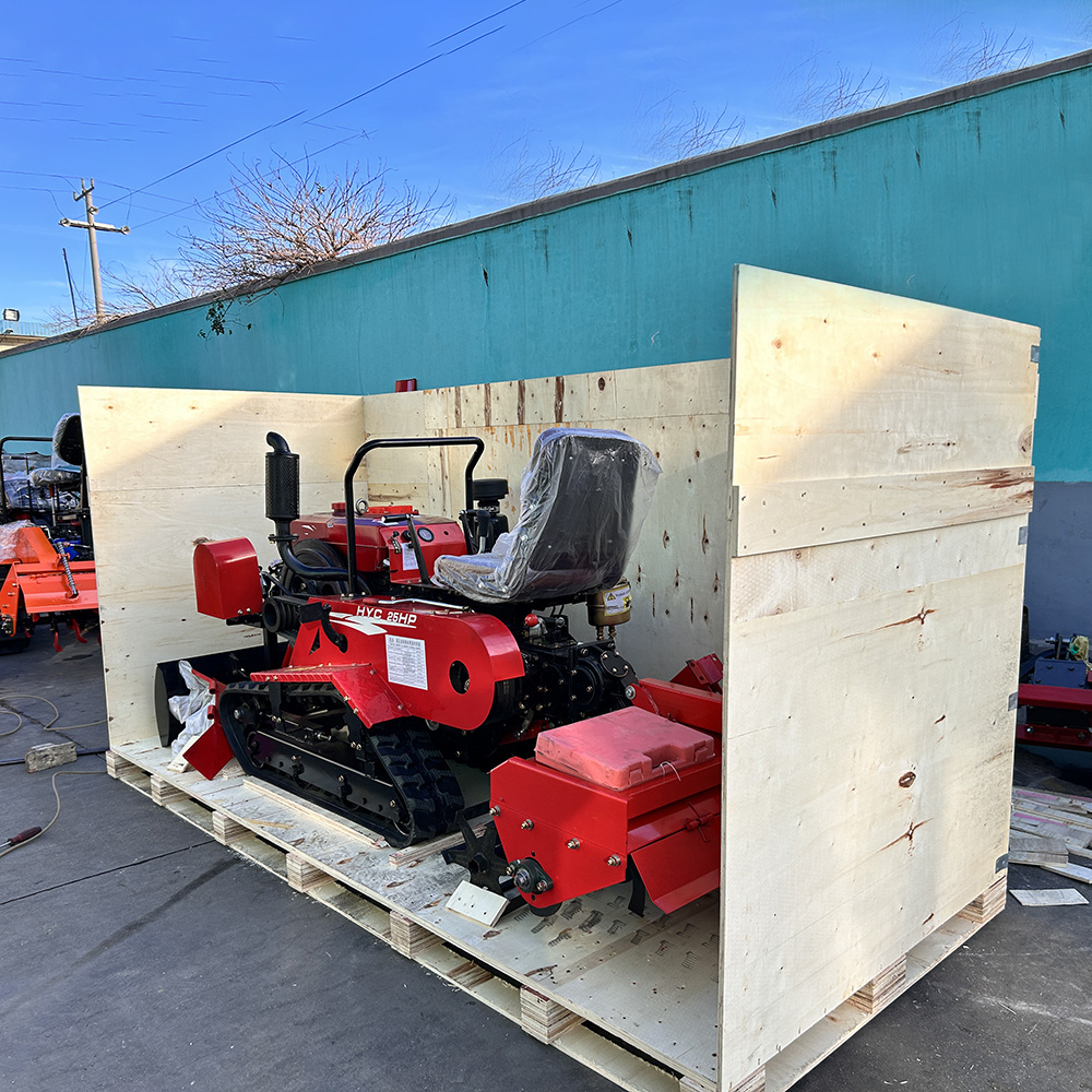 Farm Orchard Dry Land Paddy Field Crawler Tractor With Rotary Tiller Double Plow Snow Shovel