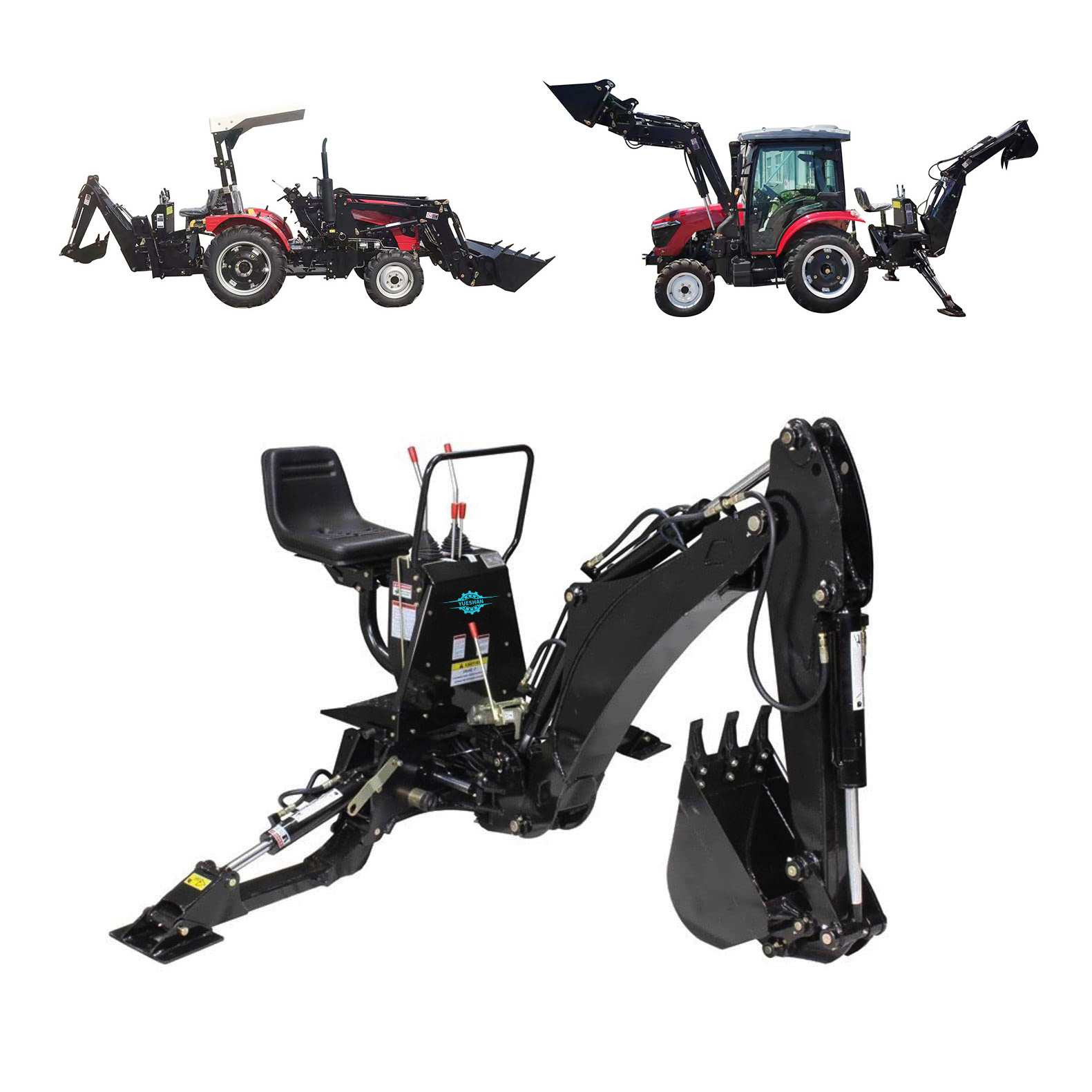 YUESHAN High quality customization ATV backhoe attachments for tractors Suitable for 60 HP to 120 HP