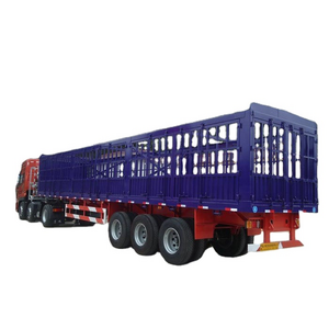 100 Tons Cattle Trailer Livestock Trailer 3 Axles Cargo Animal Sugar Cane Transport Stake Fence Semi Trailer Truck