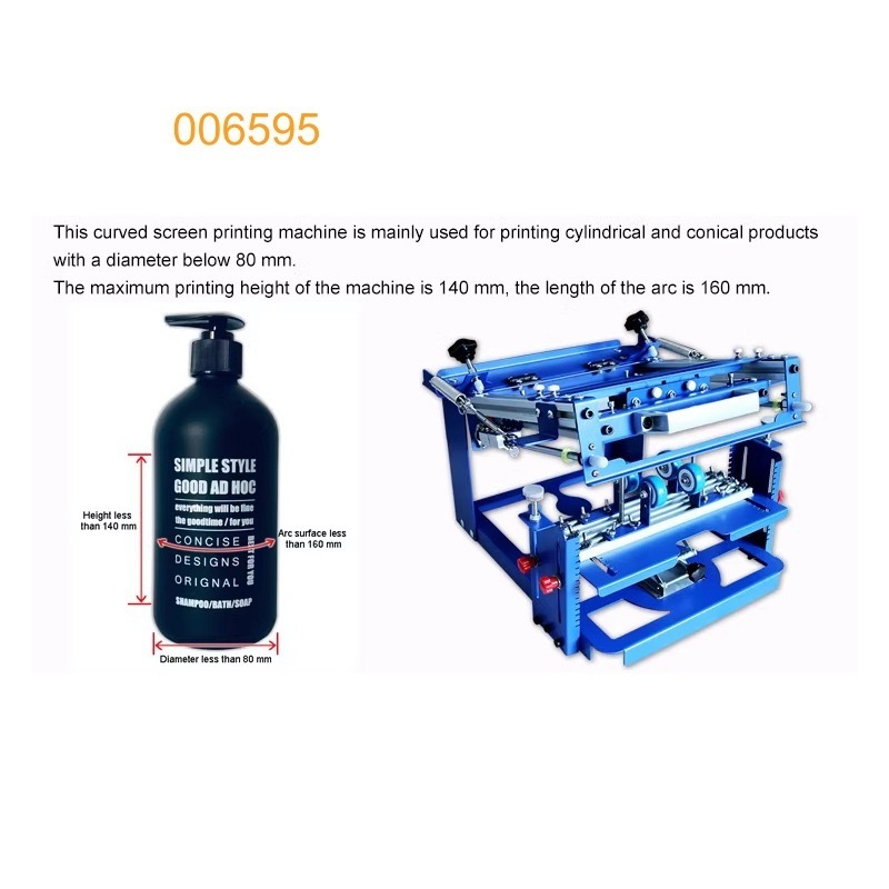 manual curved screen printing  printers for plastic glass cosmetic milk tea cup perfume ampoule bottle screen printing machine