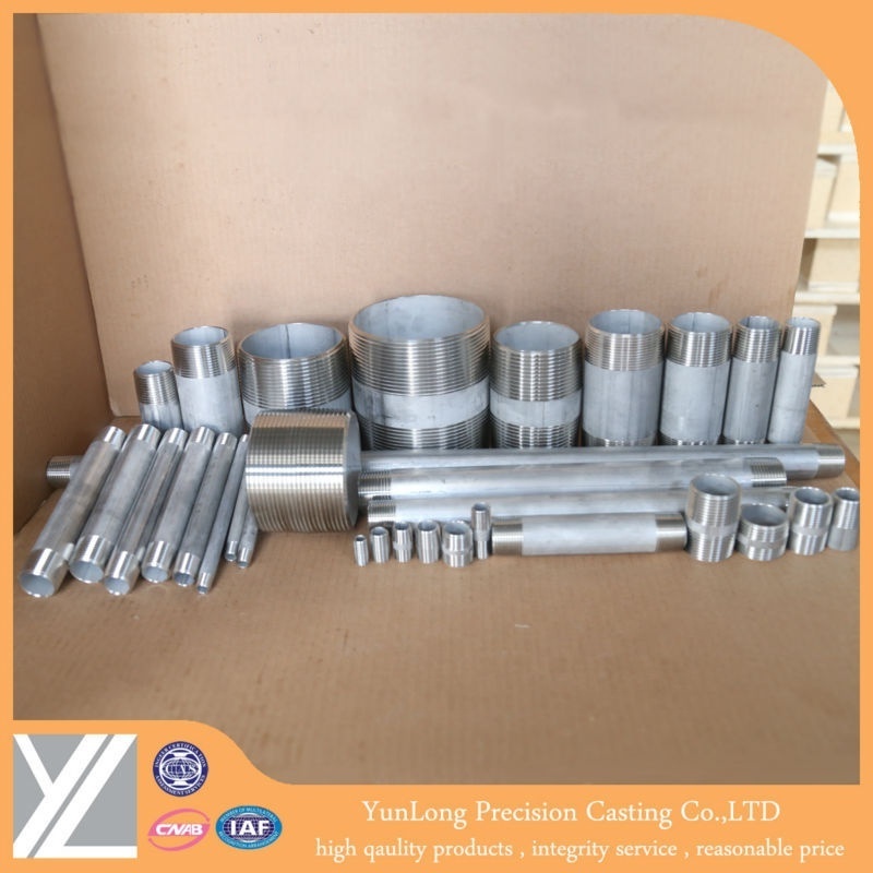 Stainless steel pipe fittings close nipples and seamless nipple elbow connectors