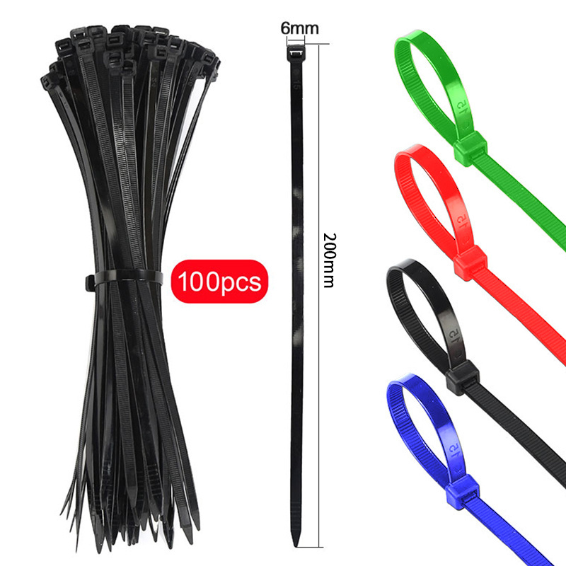 100 Pcs Pack Strong self-locking nylon cable tie heavy duty plastic zip ties wraps never break PA66 zip tie